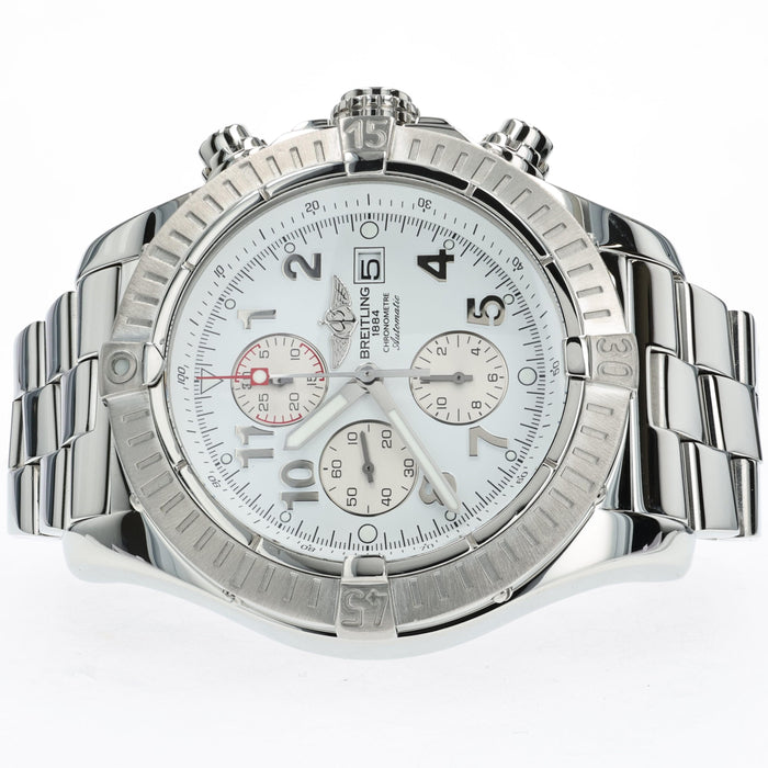 Breitling Super Avenger White Dial Chronograph 48MM Stainless Steel A13370