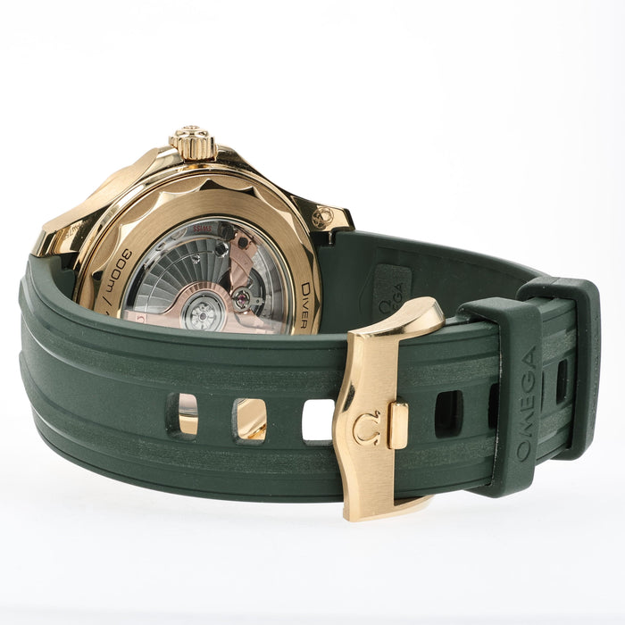Omega Seamaster 300m Green Dial Solid 18kt Yellow Gold 210.62.42.20.10.001