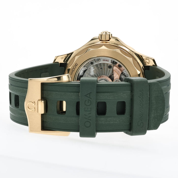 Omega Seamaster 300m Green Dial Solid 18kt Yellow Gold 210.62.42.20.10.001