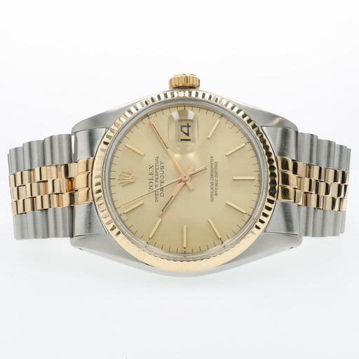 Rolex Datejust 36mm Champagne Dial Solid 18kt Yellow Gold & Stainless Steel 1601
