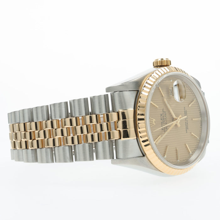 Rolex Datejust 36 Gold Tapestry Dial 18k Yellow Gold and Stainless Steel 16233