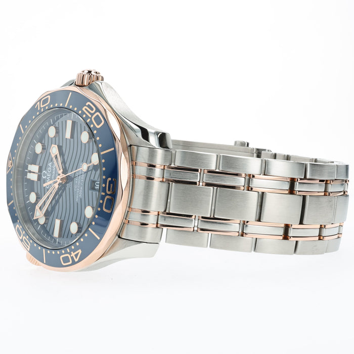 Omega Seamaster Blue Dial Rose Gold & Stainless Steel 42MM 210.20.42.20.03.002
