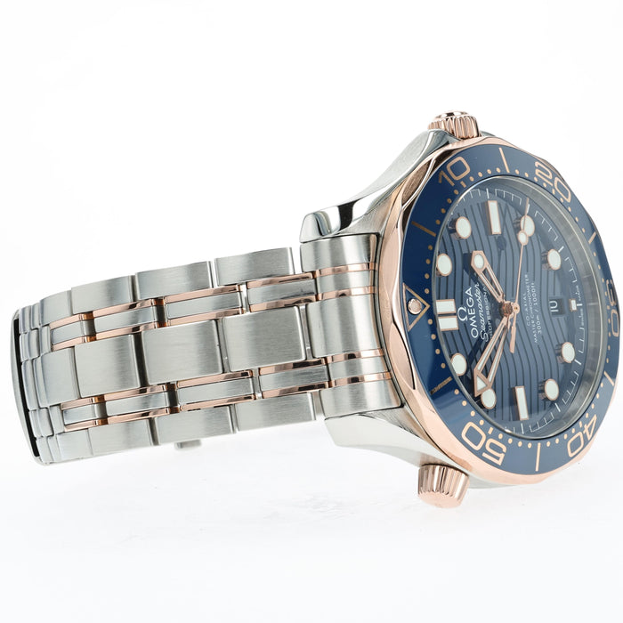 Omega Seamaster Blue Dial Rose Gold & Stainless Steel 42MM 210.20.42.20.03.002