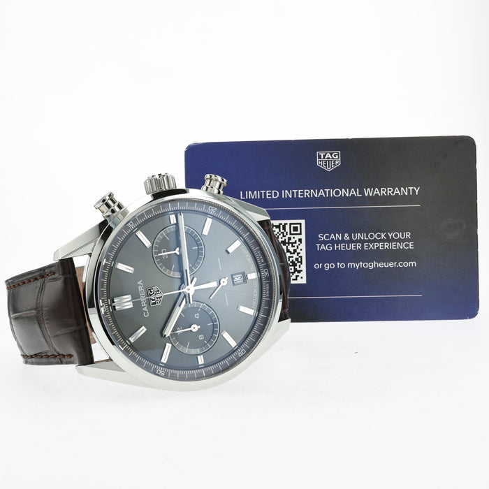 TAG Heuer Carrera Calibre 02 Chronograph Grey Dial 43MM Steel CBN2012-0
