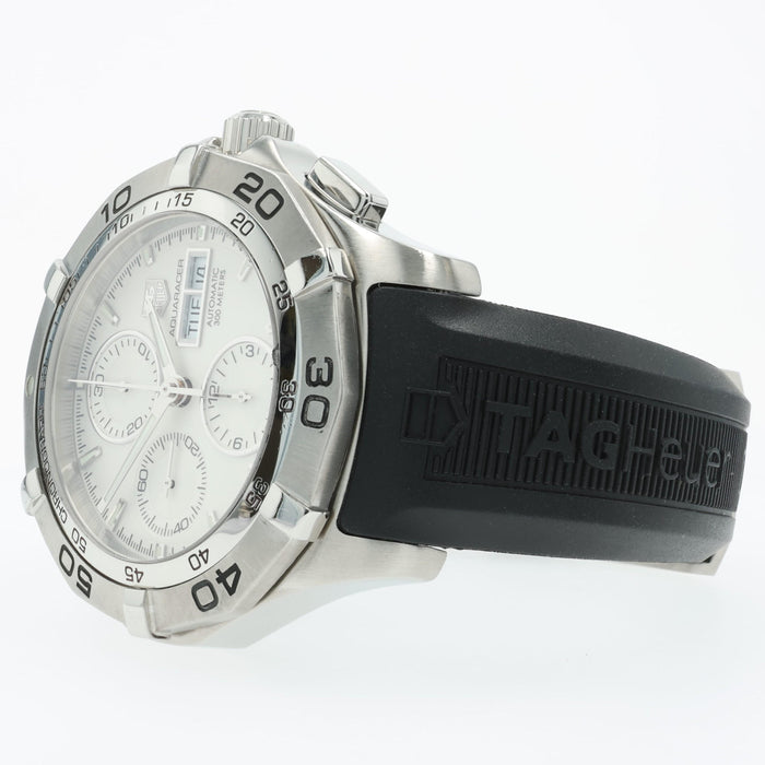 Tag Heuer Aquaracer Automatic Chronograph Day Date White Dial Steel CAF2011