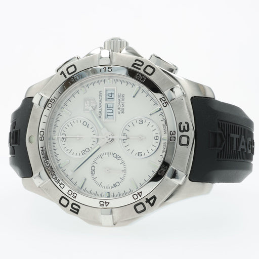 Tag Heuer Aquaracer Automatic Chronograph Day Date White Dial Steel CAF2011