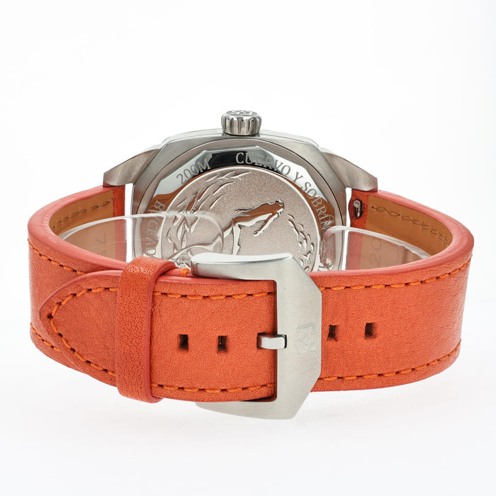 Cuervo y Sobrinos Buceador Caribe Teal & Orange Stainless Steel 2860