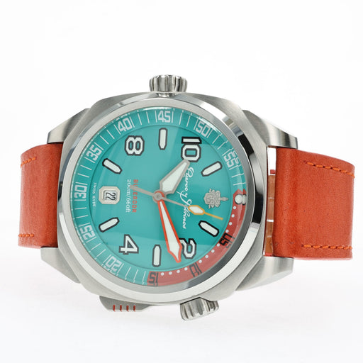 Cuervo y Sobrinos Buceador Caribe Teal & Orange Stainless Steel 2860