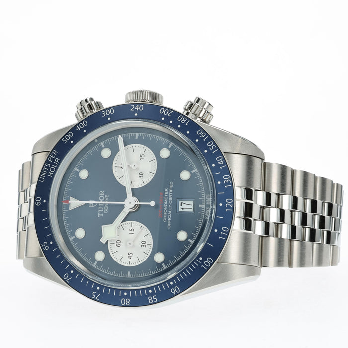 Tudor Black Bay Blue Dial Chronograph Jubilee Bracelet 79360B