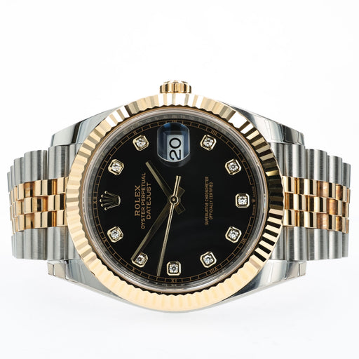 Rolex Datejust 41 Black Diamond Dial 18K Yellow Gold and Stainless Steel 126333