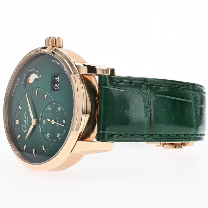Glashutte Panomatic Lunar Green Dial 18kt Rose Gold 1-90-02-23-35-61