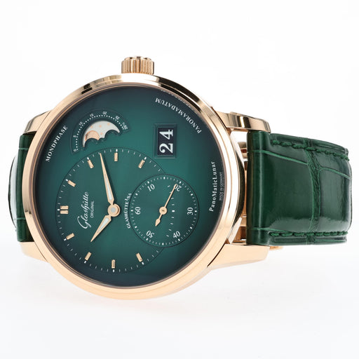 Glashutte Panomatic Lunar Green Dial 18kt Rose Gold 1-90-02-23-35-61