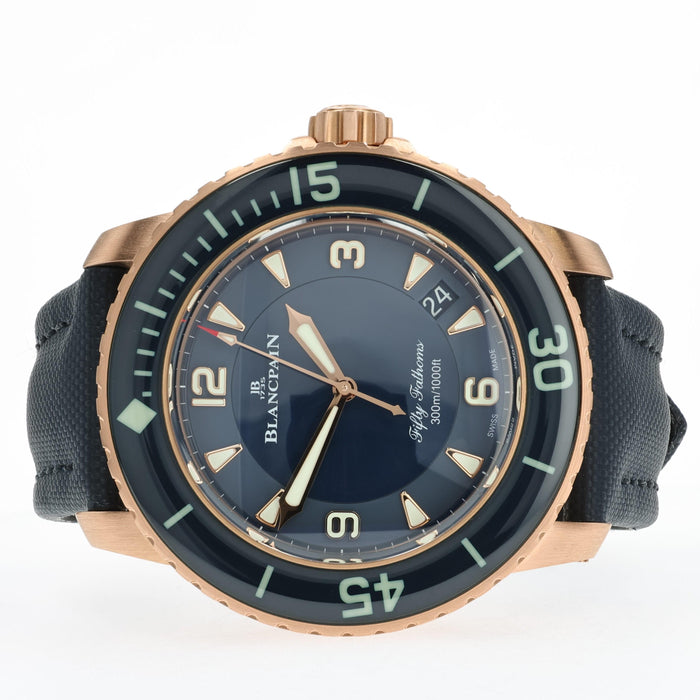 Blancpain Fifty Fathoms Blue Dial Solid 18kt Rose Gold 5015-3603C-63B