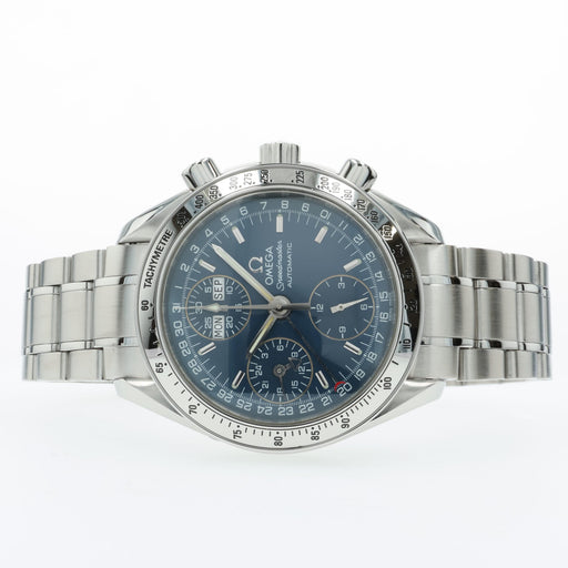 Omega Speedmaster Triple Date Blue Dial Chronograph Stainless Steel 3523.80