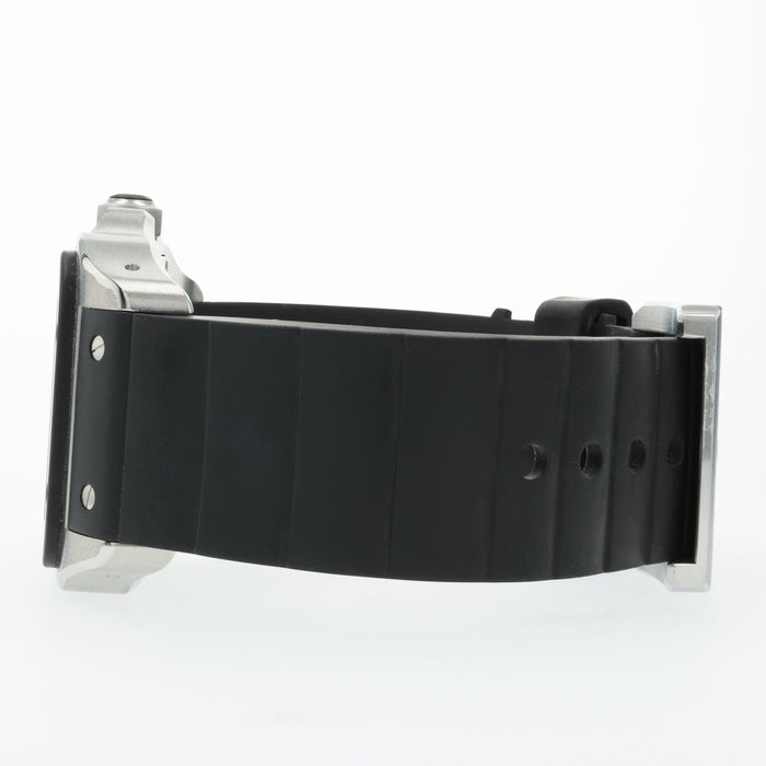 Cartier Santos 100 Silver Dial Rubber Bezel Stainless Steel W20121U2 2656