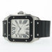 Cartier Santos 100 Silver Dial Rubber Bezel Stainless Steel W20121U2 2656