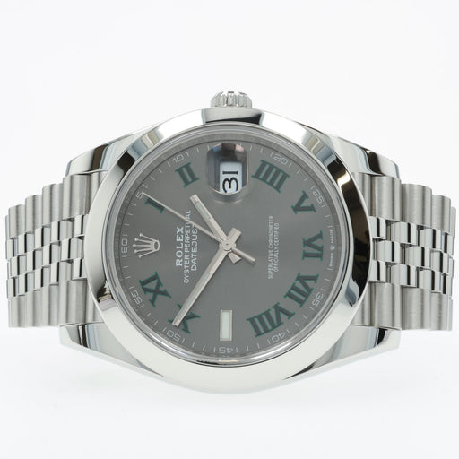 Rolex Datejust 41 Grey Wimbledon Dial Jubilee Bracelet Stainless Steel 126300
