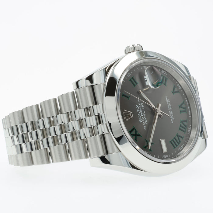 Rolex Datejust 41 Grey Wimbledon Dial Jubilee Bracelet Stainless Steel 126300