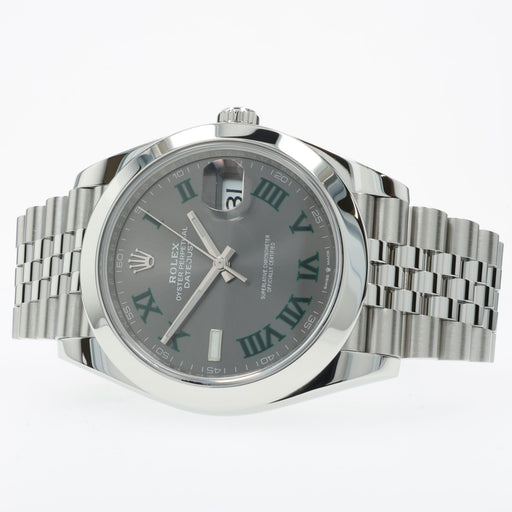 Rolex Datejust 41 Grey Wimbledon Dial Jubilee Bracelet Stainless Steel 126300
