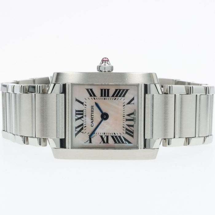 Cartier Tank Francaise Ladies Small Quartz Pink MOP Dial Steel W51008Q3 2384