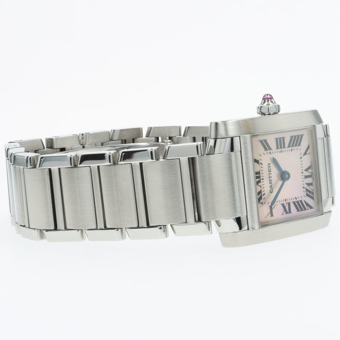 Cartier Tank Francaise Ladies Small Quartz Pink MOP Dial Steel W51008Q3 2384