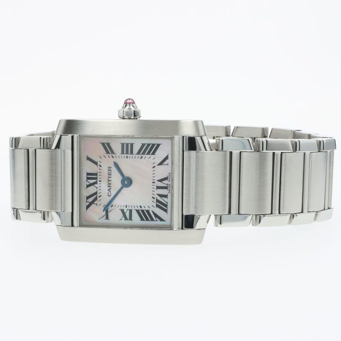 Cartier Tank Francaise Ladies Small Quartz Pink MOP Dial Steel W51008Q3 2384