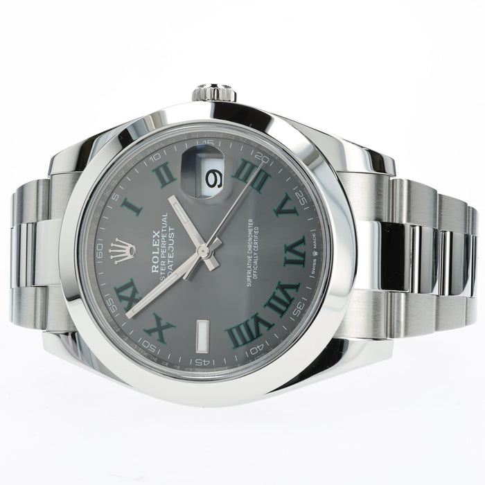 Rolex Datejust 41 Grey Wimbledon Dial Stainless Steel Oyster 41MM 126300