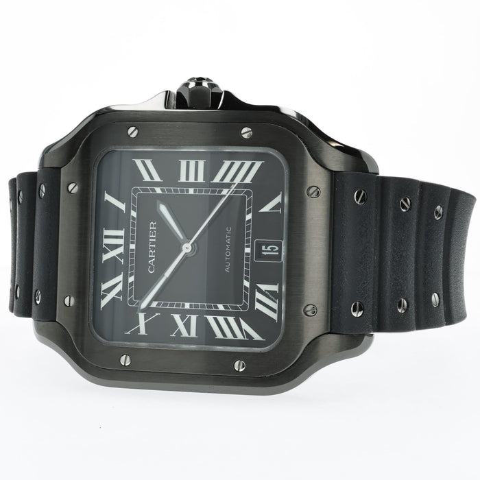 Cartier Santos ADLC Black Dial Stainless Steel Large Model WSSA0039 4072