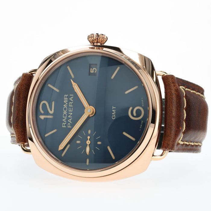 Panerai Radiomir GMT 3 Days Blue Dial 18K Rose Gold PAM00598