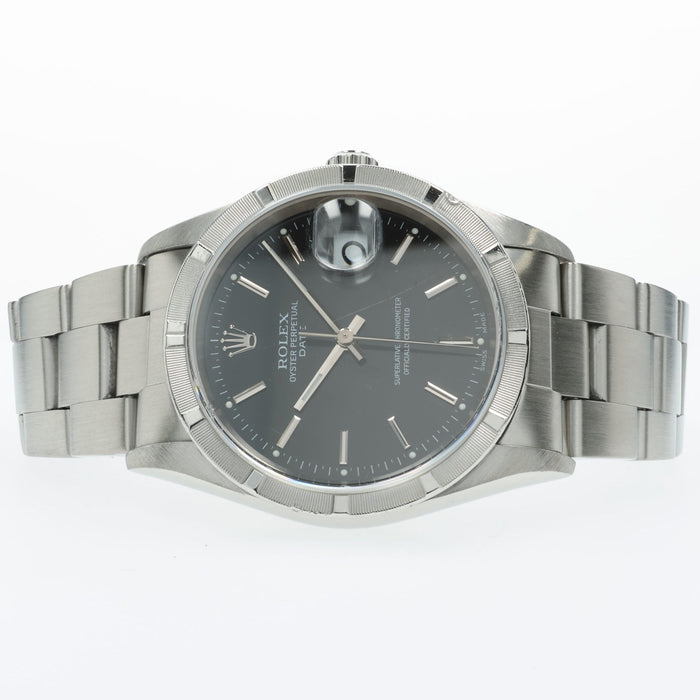 Rolex Oyster Perpetual Date 34 Black Dial Stainless Steel 15210