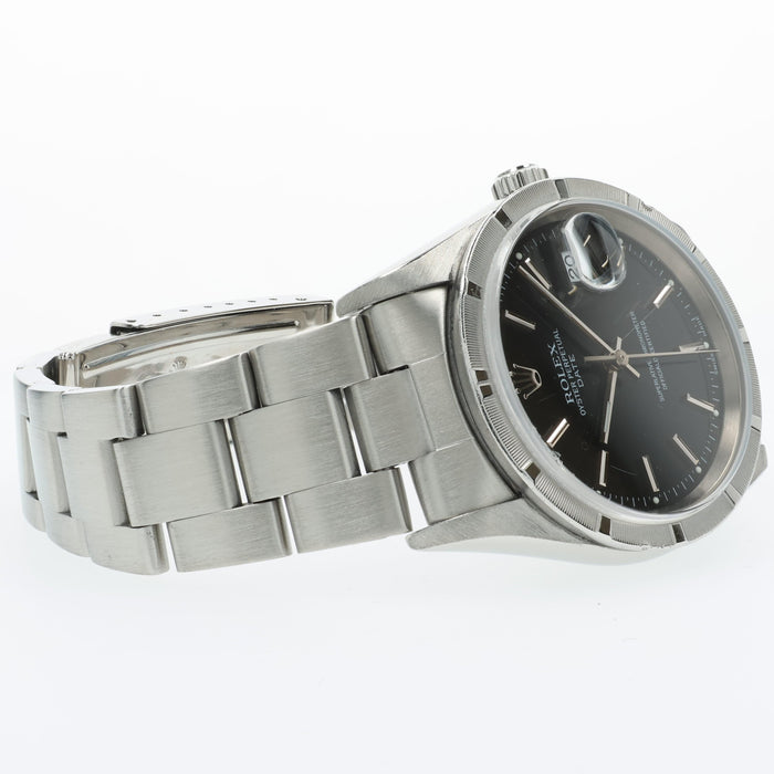 Rolex Oyster Perpetual Date 34 Black Dial Stainless Steel 15210