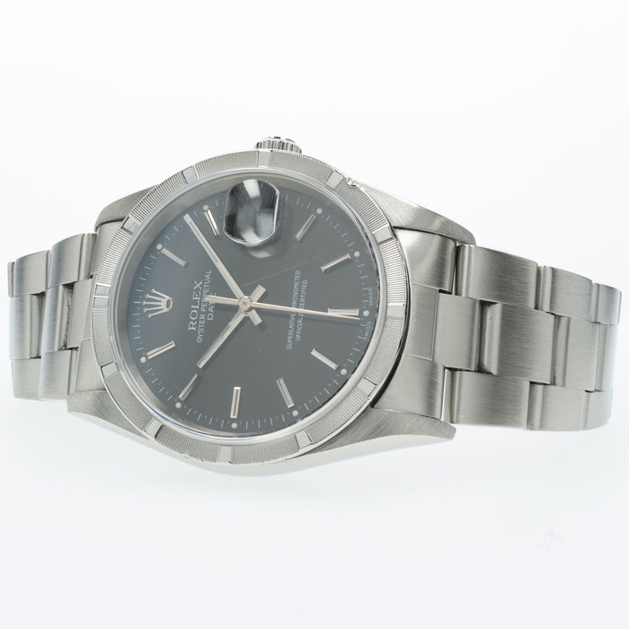 Rolex Oyster Perpetual Date 34 Black Dial Stainless Steel 15210