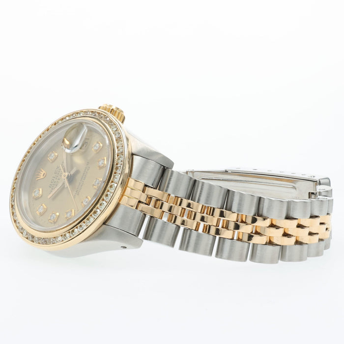 Rolex Datejust 26 Custom Diamond Bezel/Dial 18K Yellow Gold & Steel 69173