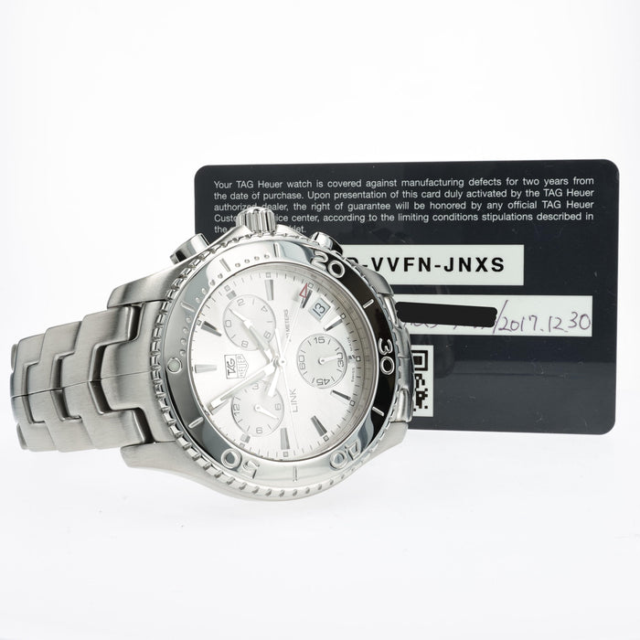 Tag Heuer Link Chronograph Silver Dial 42mm Stainless Steel CJ1111