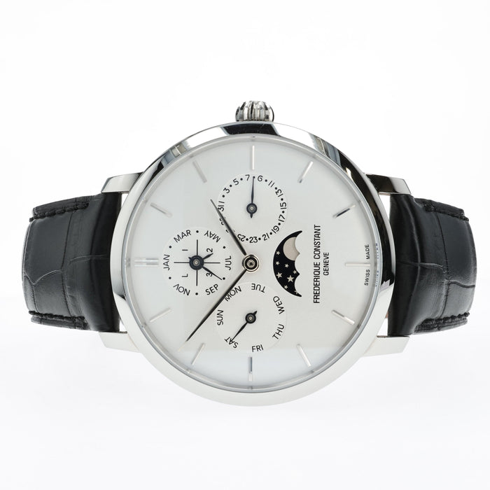 Frederique Constant Slimline Perpetual Calendar Silver Dial Steel  FC-775S4S6