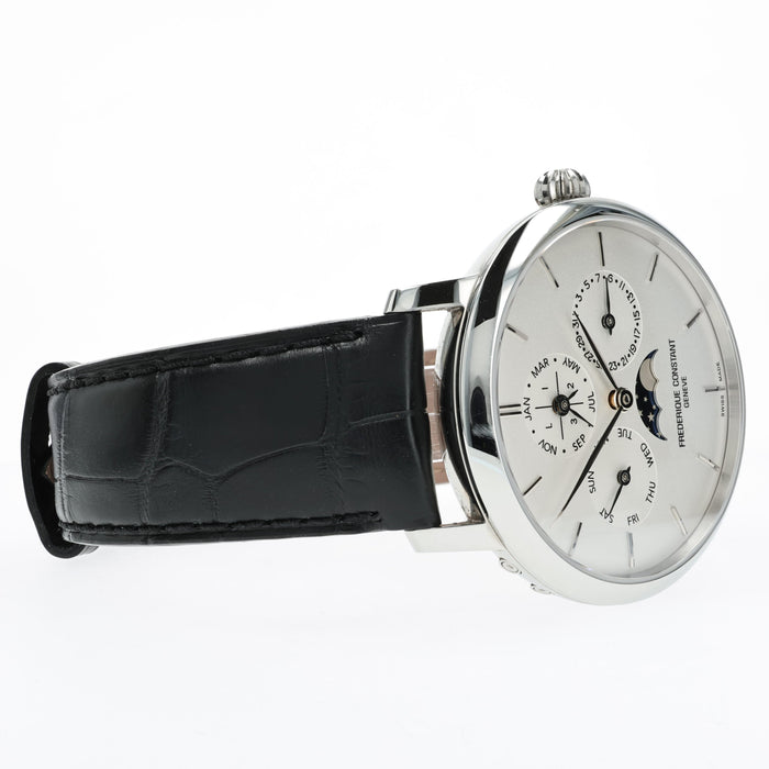 Frederique Constant Slimline Perpetual Calendar Silver Dial Steel  FC-775S4S6