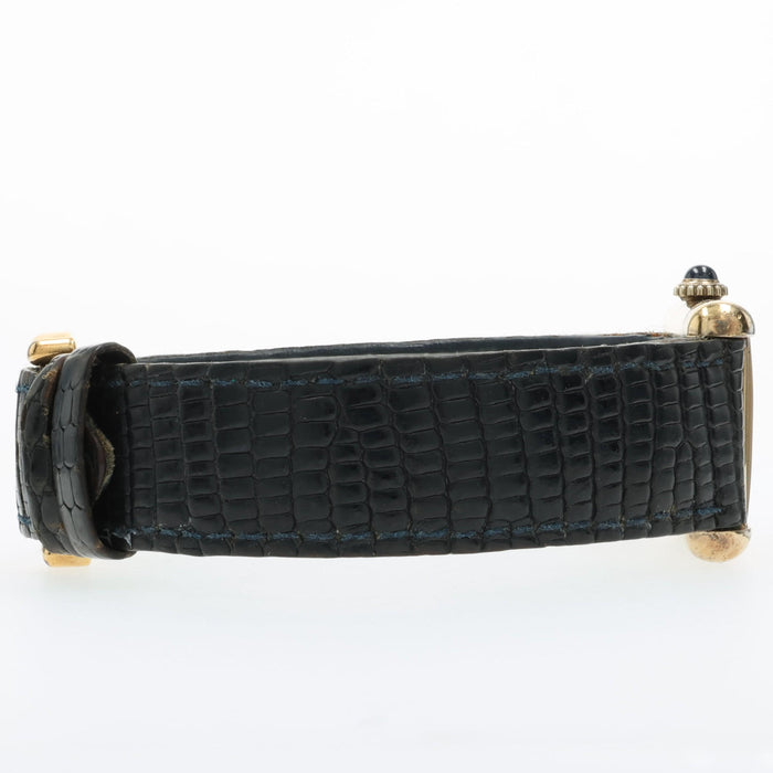 Cartier Must de Cartier Ladies Tank 'Vermeil' W/ Blue "Lapis" Lacquer Dial
