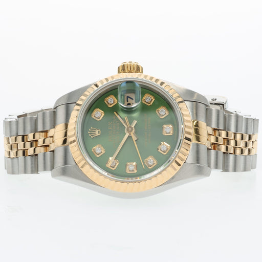 Rolex Datejust 26 Olive Green Dial 18k Yellow Gold and Stainless Steel 69173
