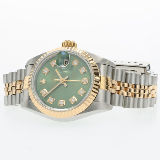 Rolex Datejust 26 Olive Green Dial 18k Yellow Gold and Stainless Steel 69173