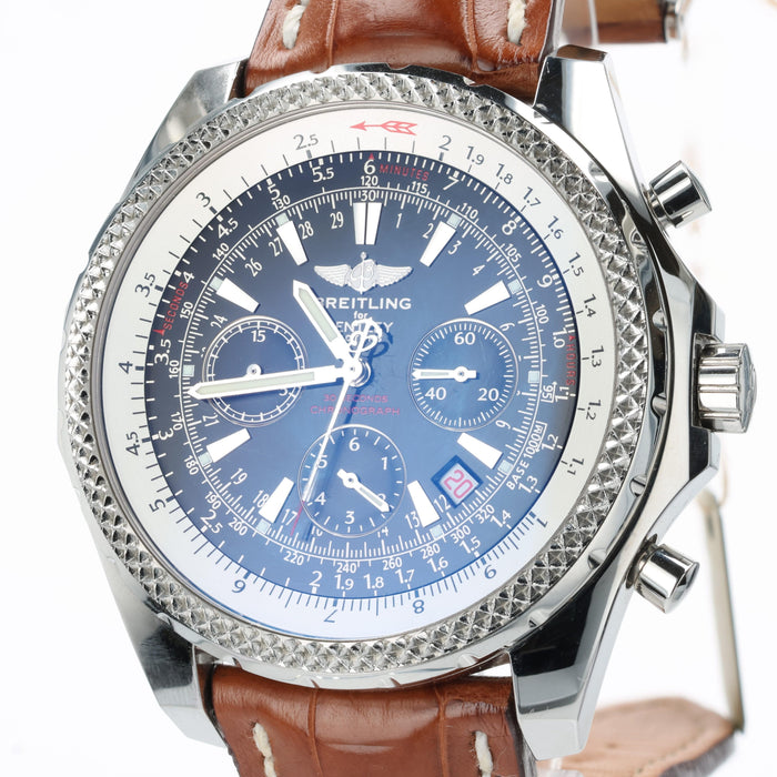 Breitling Bentley Motors Black Dial Chronograph Stainless Steel A25362