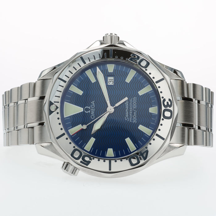 Omega Seamaster Electric Blue Dial Quartz Full Size 41mm Stainless Steel 2265.80