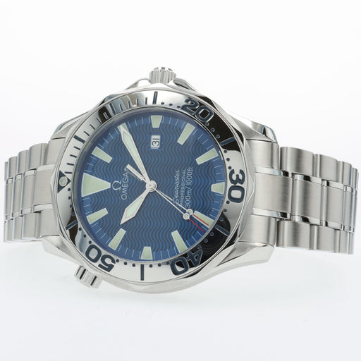 Omega Seamaster Electric Blue Dial Quartz Full Size 41mm Stainless Steel 2265.80