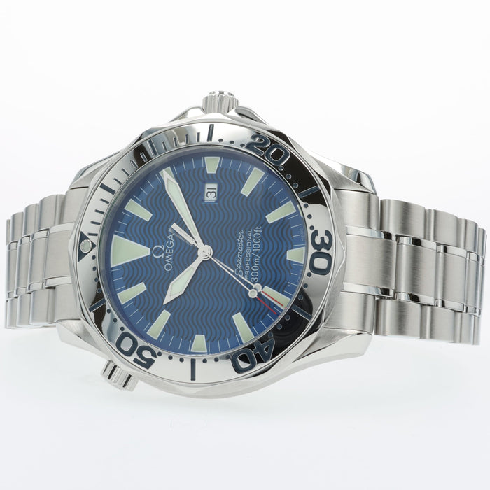 Omega Seamaster Electric Blue Dial Quartz Full Size 41mm Stainless Steel 2265.80