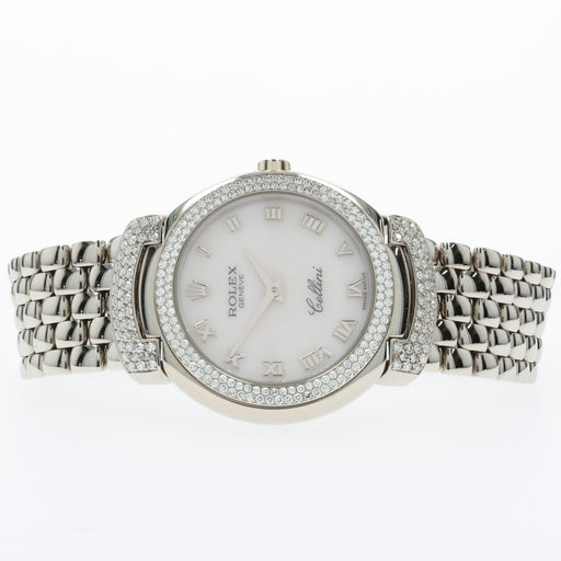 Rolex Cellini Cellissima Factory Mother of Pearl 18K White Gold Diamond 6673