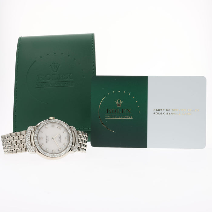 Rolex Cellini Cellissima Factory Mother of Pearl 18K White Gold Diamond 6673