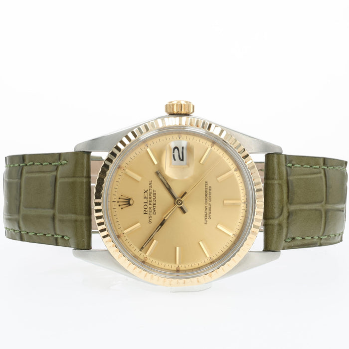 Rolex Datejust 36 Gold Dial 18k Yellow Gold & Stainless Steel 1601