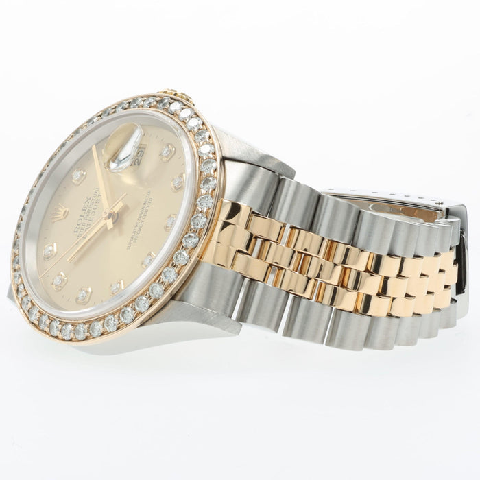 Rolex Datejust 36mm 18kt Yellow Gold & Steel Diamond Dial and Bezel 16233