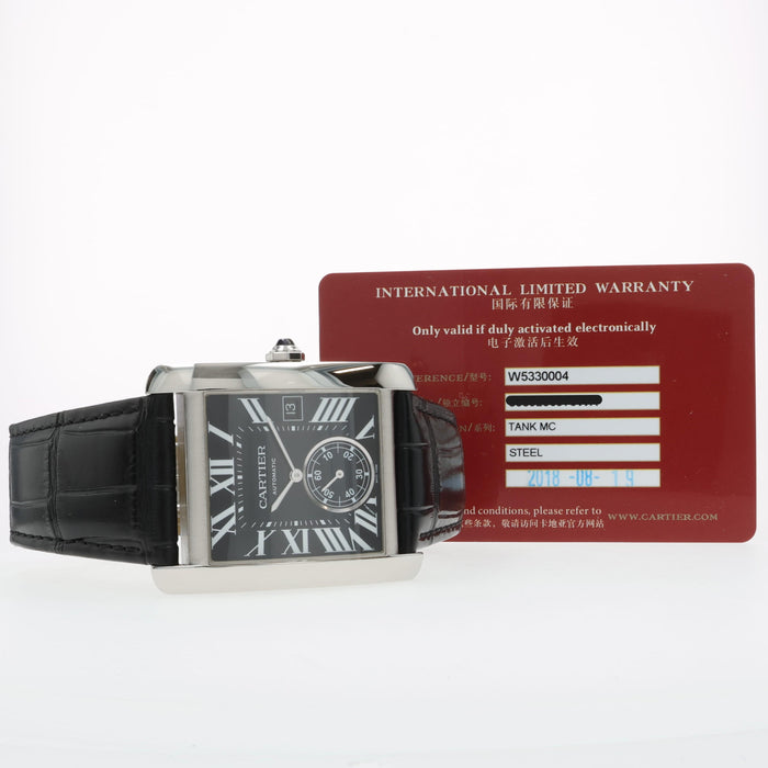 Cartier Tank MC Black Dial Stainless Steel W5330004 3589