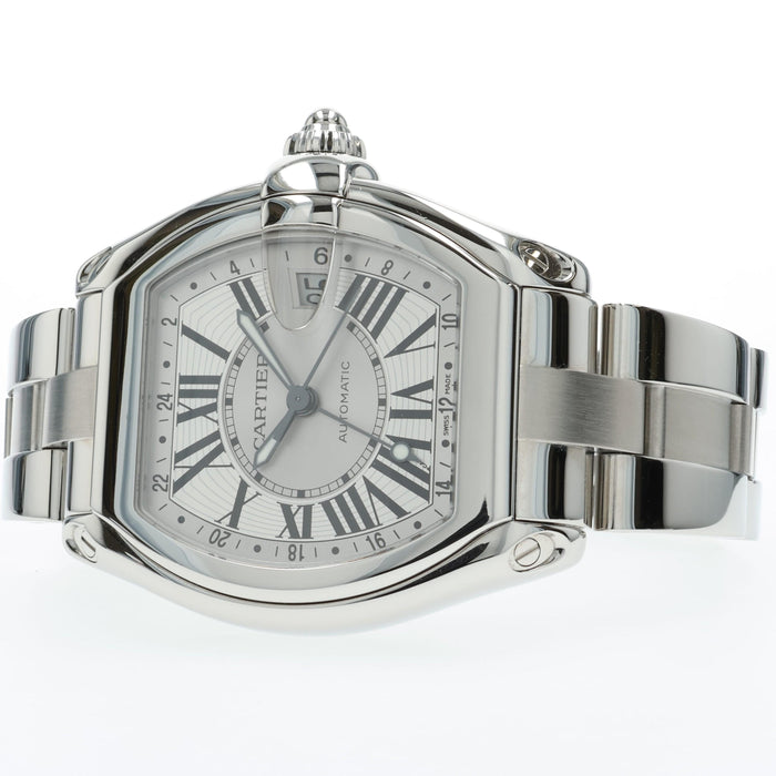 Cartier Roadster GMT XL Silver Dial Stainless Steel W62032X6 2722