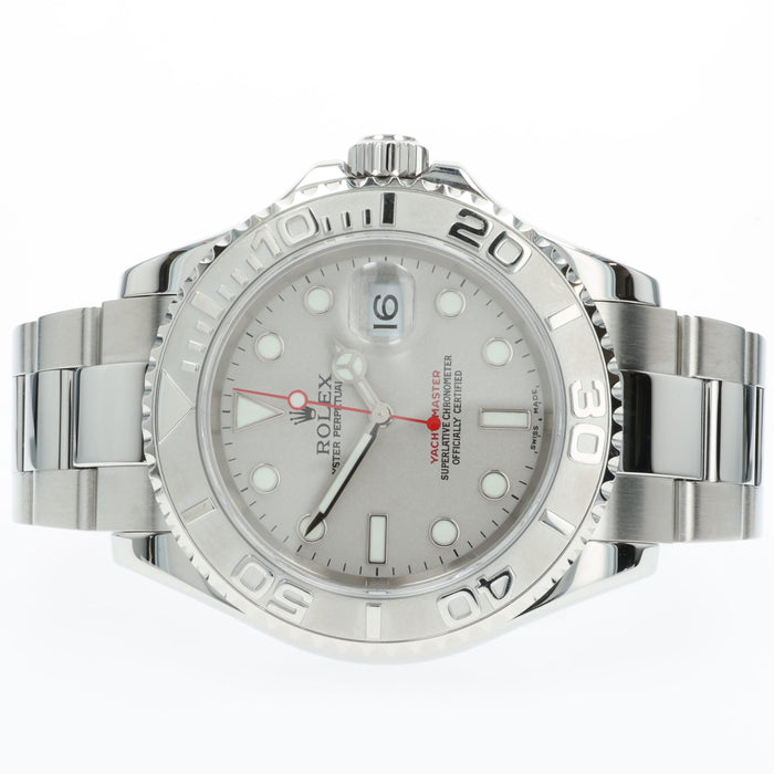 Rolex Yachtmaster Platinum Dial Stainless Steel Platinum Bezel 16622